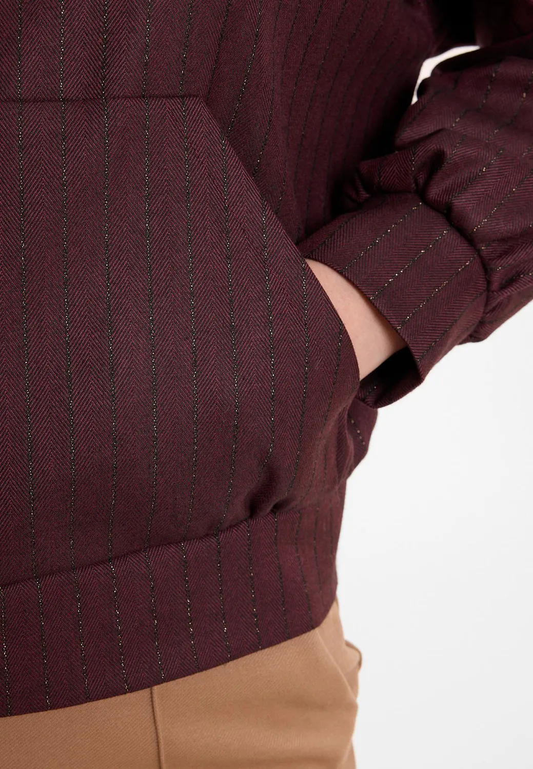 Ana Alcazar Adea giacca blouson bordeaux gessata