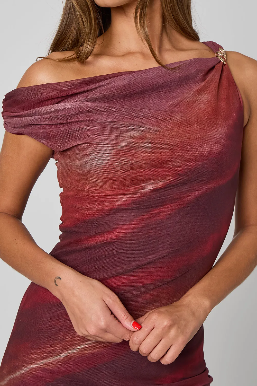 Urban Bliss Tie Dye Max abito lungo multicolor rifiniture oro