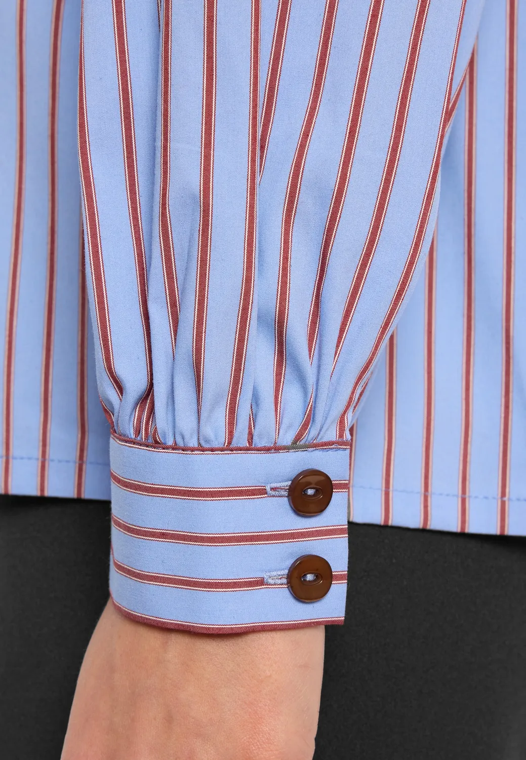 Ana Alcazar Evamoris camicia azzurra cotone a righe