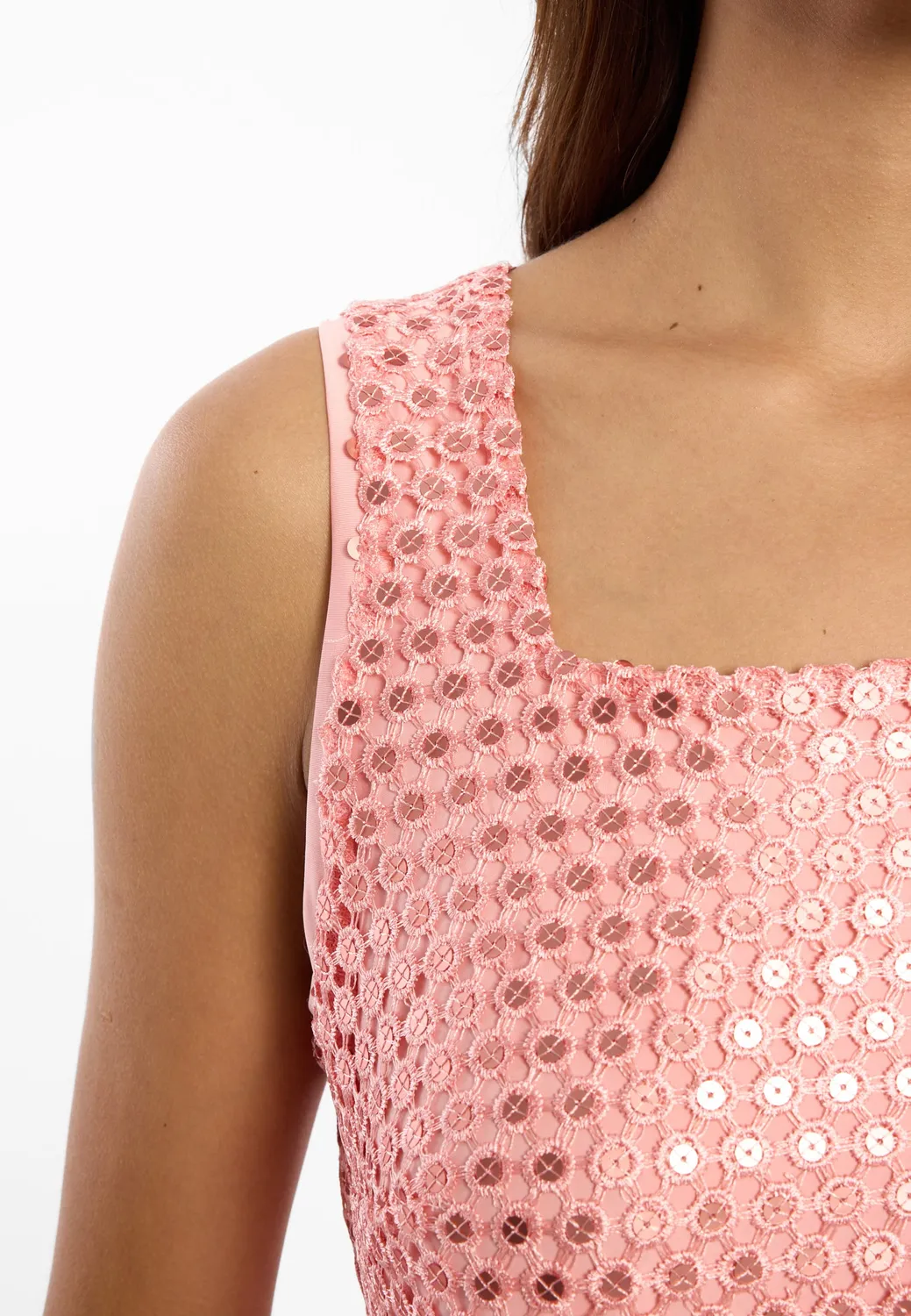 Ana Alcazar Dalyn tuta jumpsuit rosa in pizzo
