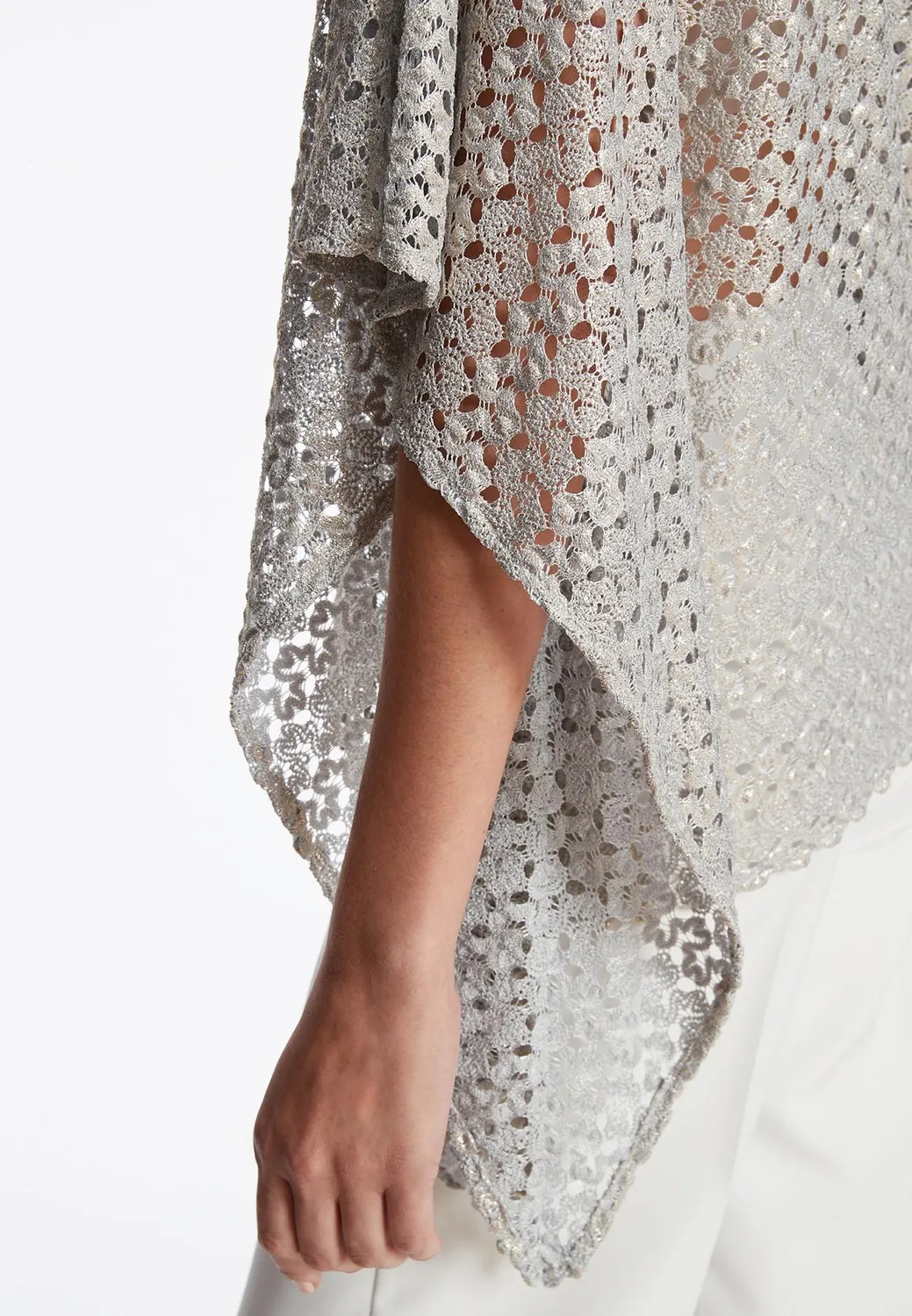 Ana Alcazar Zisala top asimmetrico maglia argento