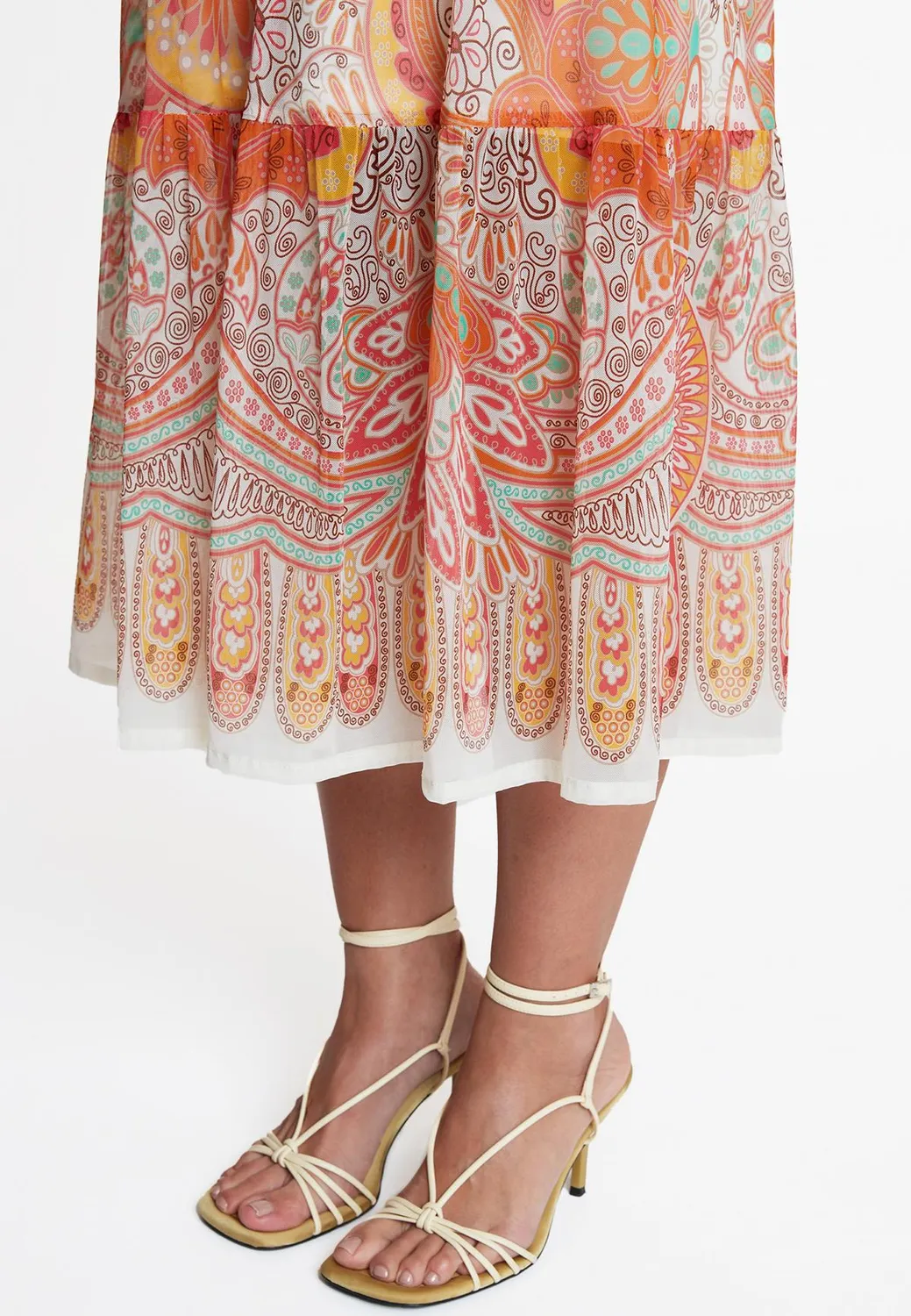 Ana Alcazar Welma abito midi panna fantasia paisley