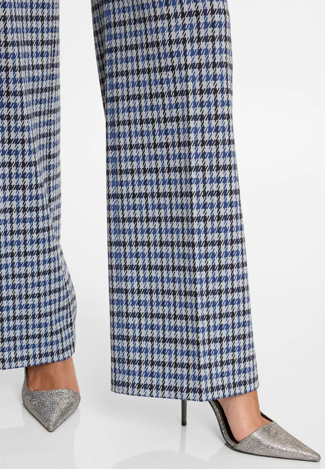 Ana Alcazar Astina pantaloni larghi pied-de-poule blu