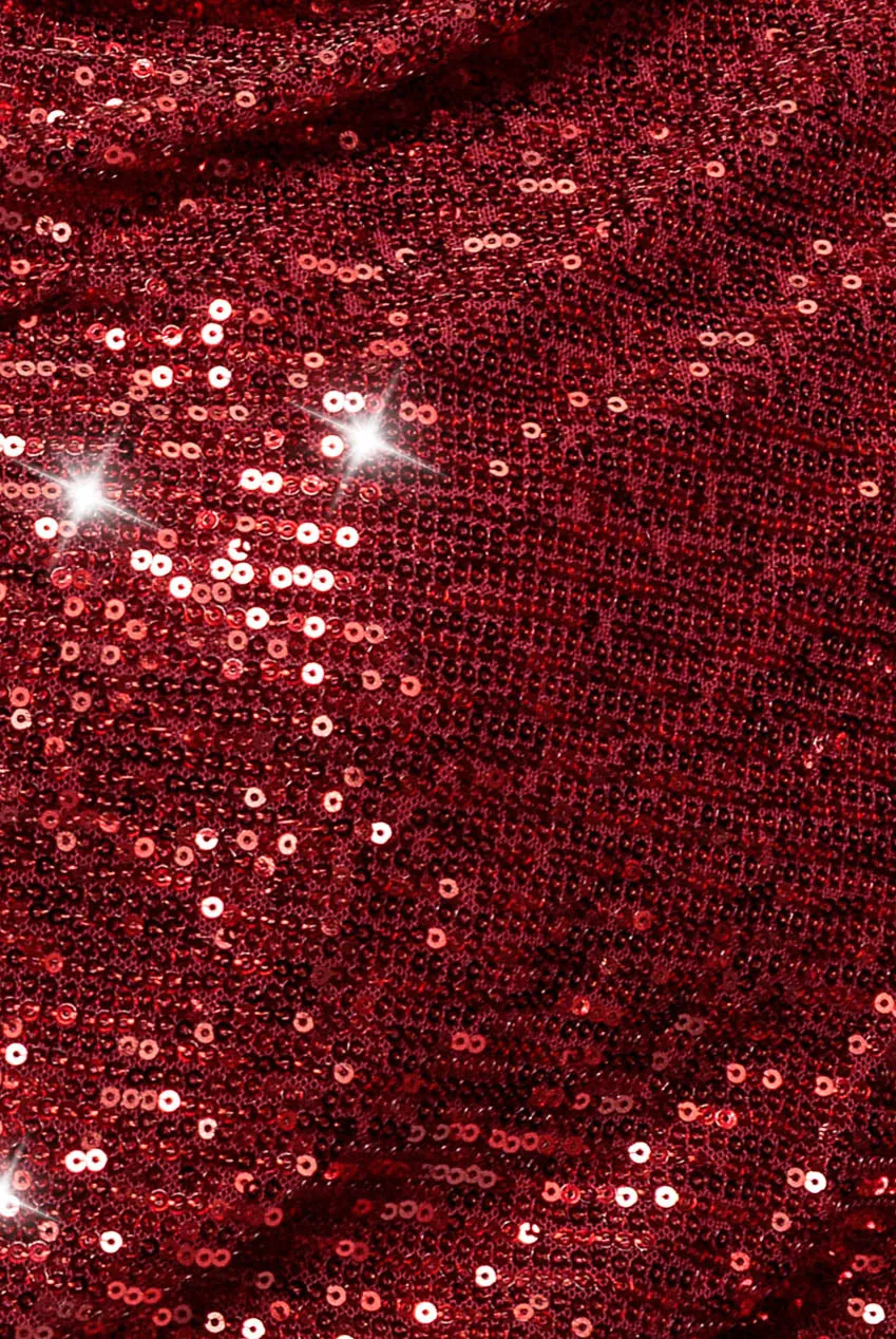 Goddiva Plus DR4051 abito lungo vino paillettes scollo barca