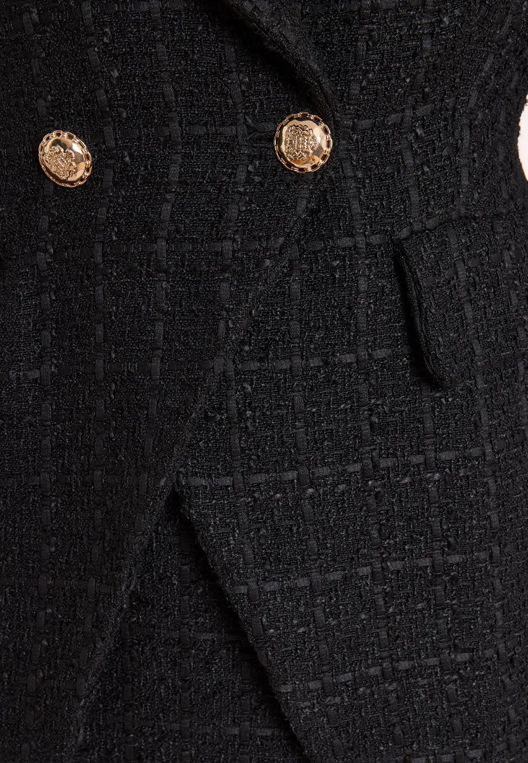 Ana Alcazar Abela blazer bouclé nero doppiopetto
