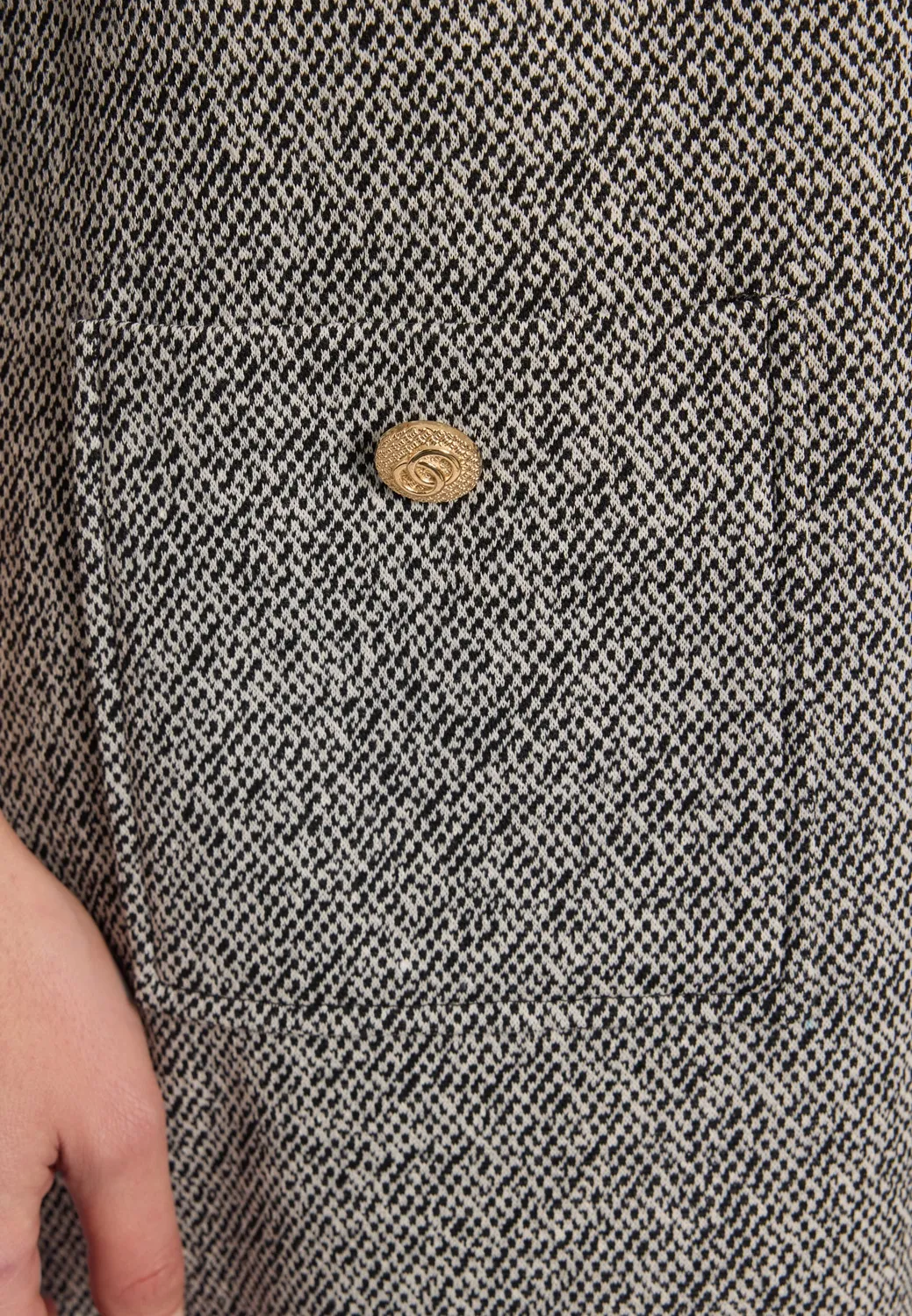 Ana Alcazar Evina abito tubino tweed bottoni oro