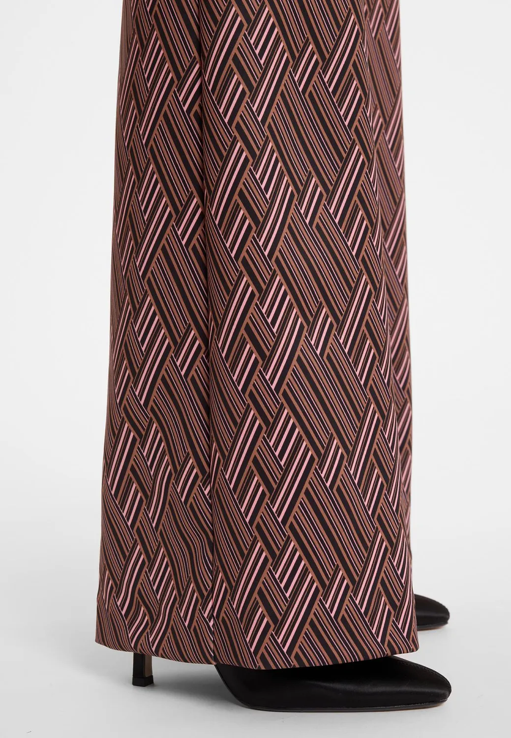 Ana Alcazar Awosi pantaloni palazzo bordeaux fantasia