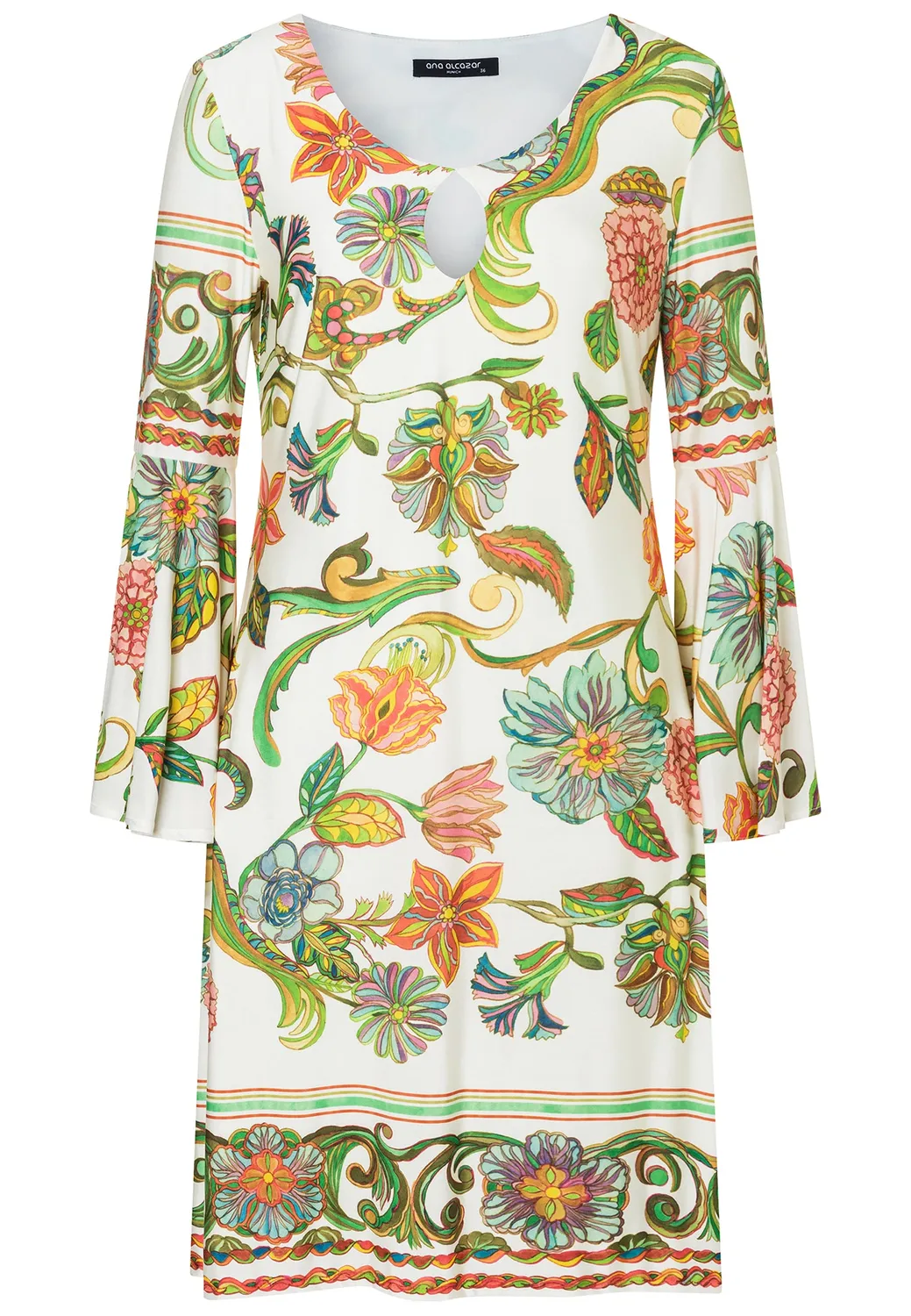 Ana Alcazar Diery abito floreale linea A crema