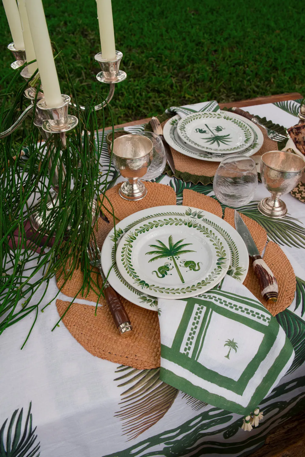 Johanna Ortiz West Woven tovaglioli lino verde set 4