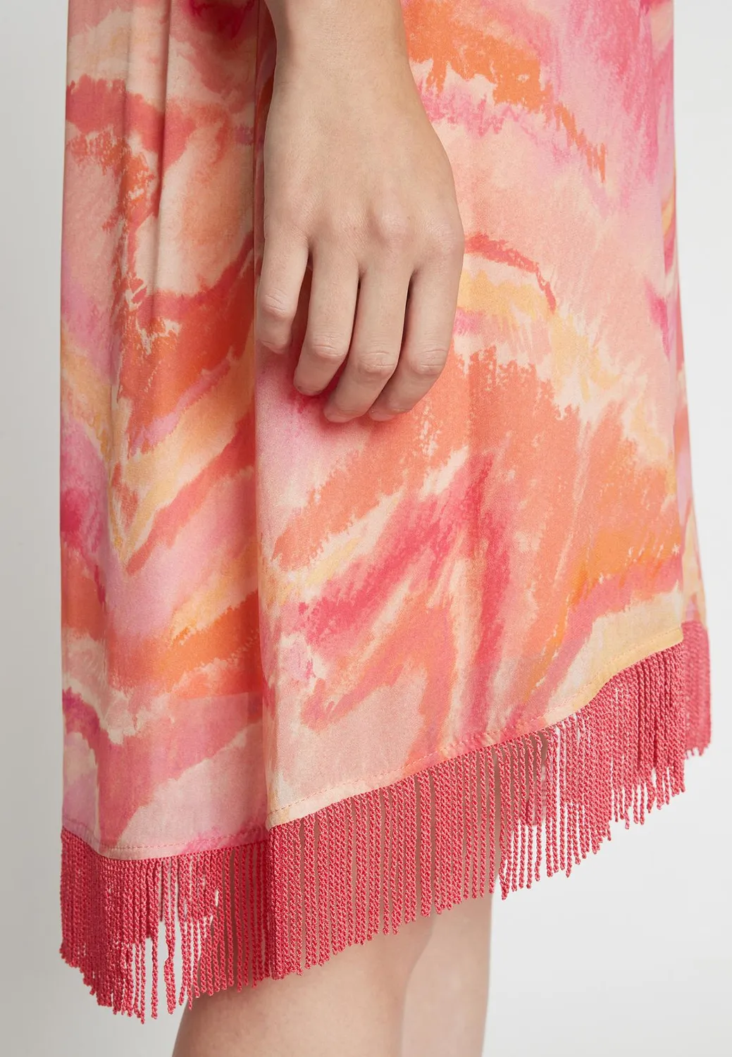Ana Alcazar Refoni abito corto chiffon frange