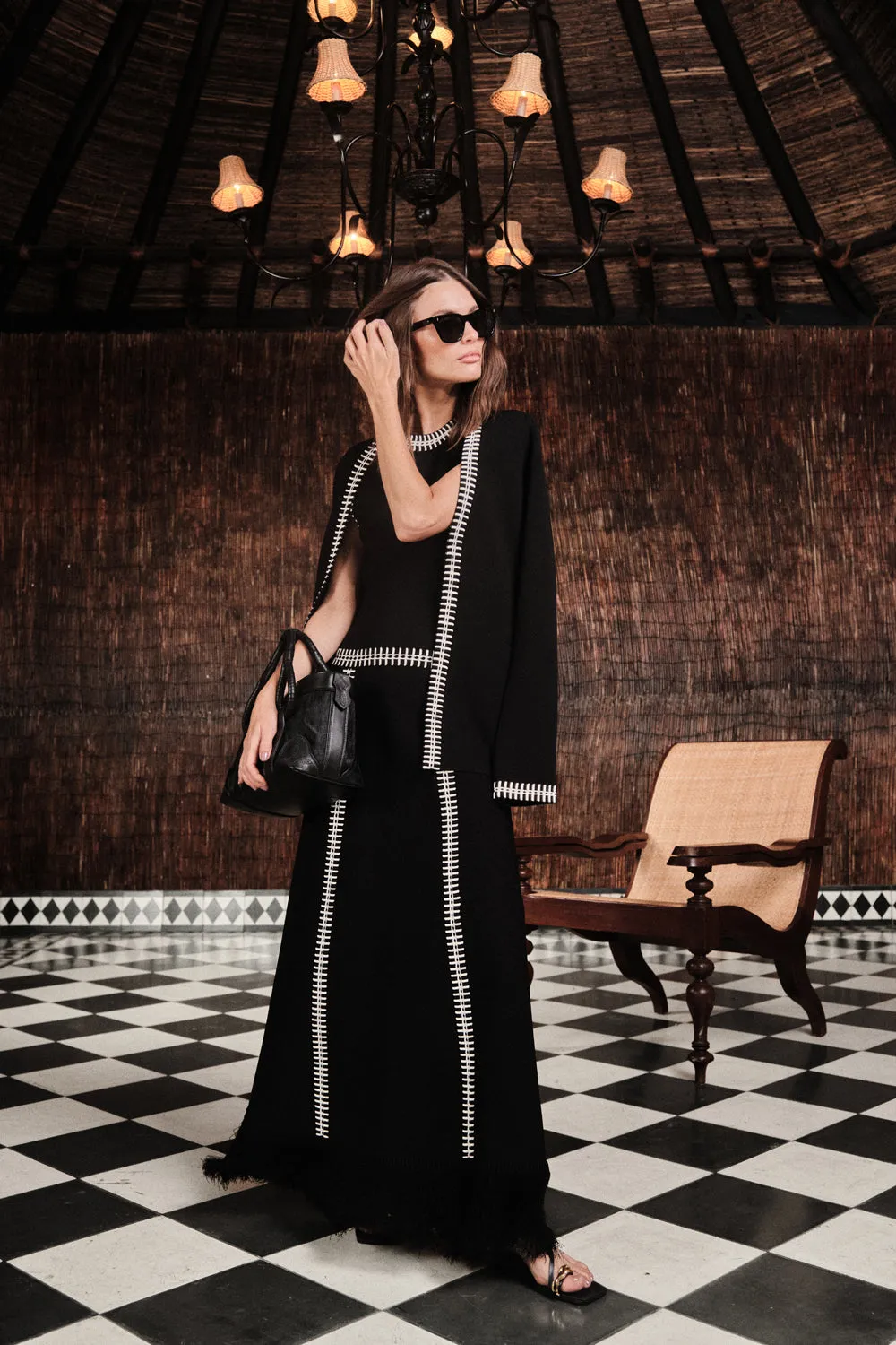 Johanna Ortiz Eternal cardigan maglia nero ecru