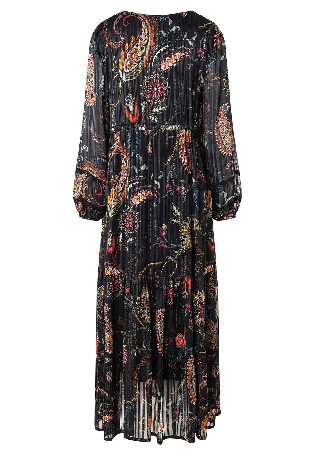 Ana Alcazar Habwy vestito lungo paisley balze