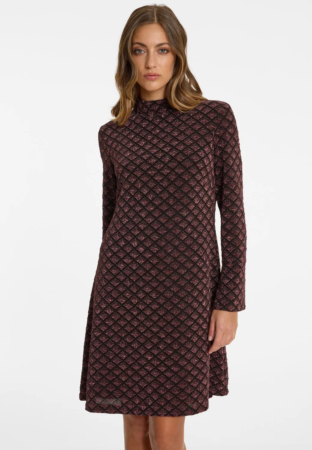 Ana Alcazar Ablino abito lurex bordeaux corto