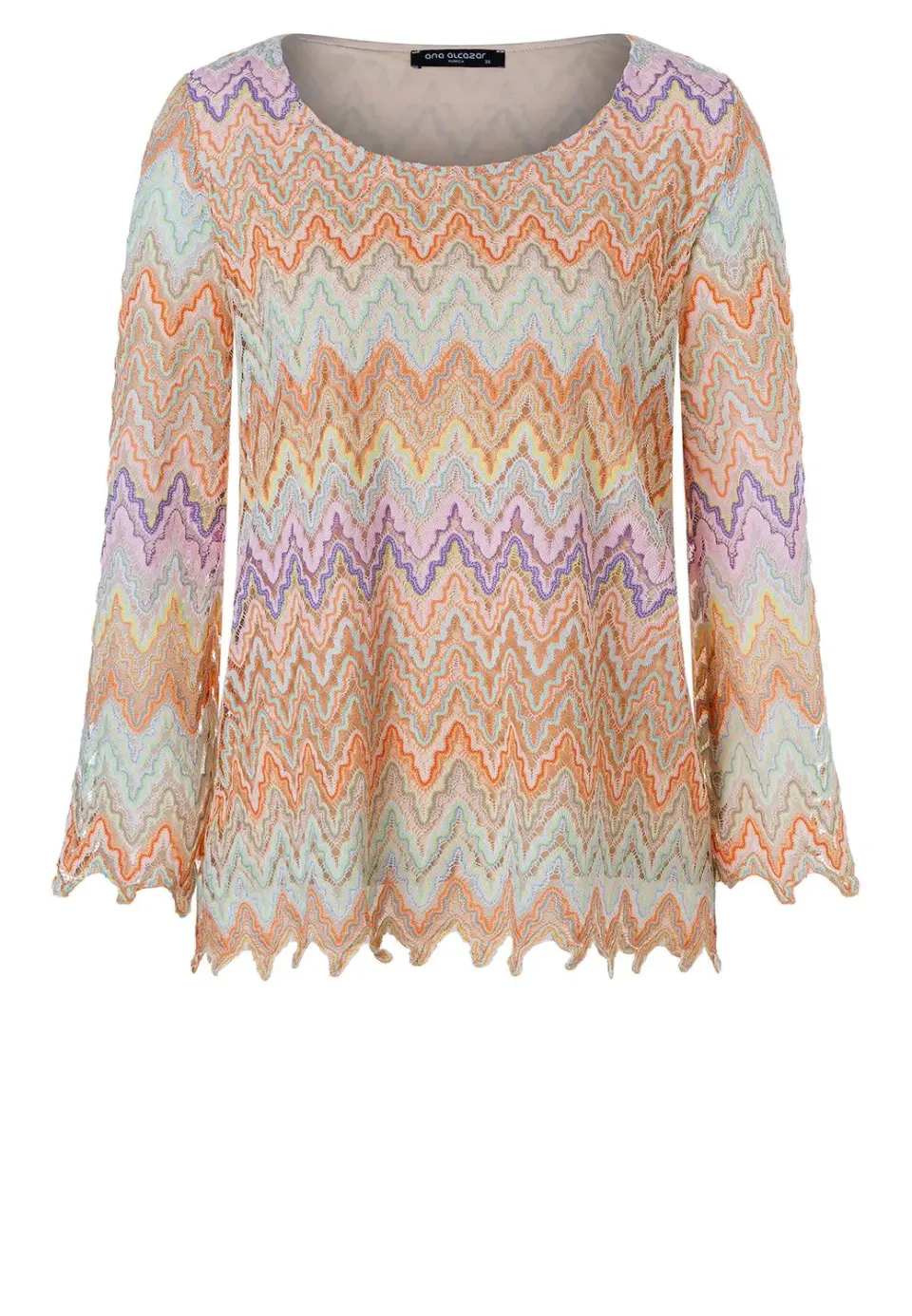 Ana Alcazar Zecoa top maniche lunghe traforato pastel