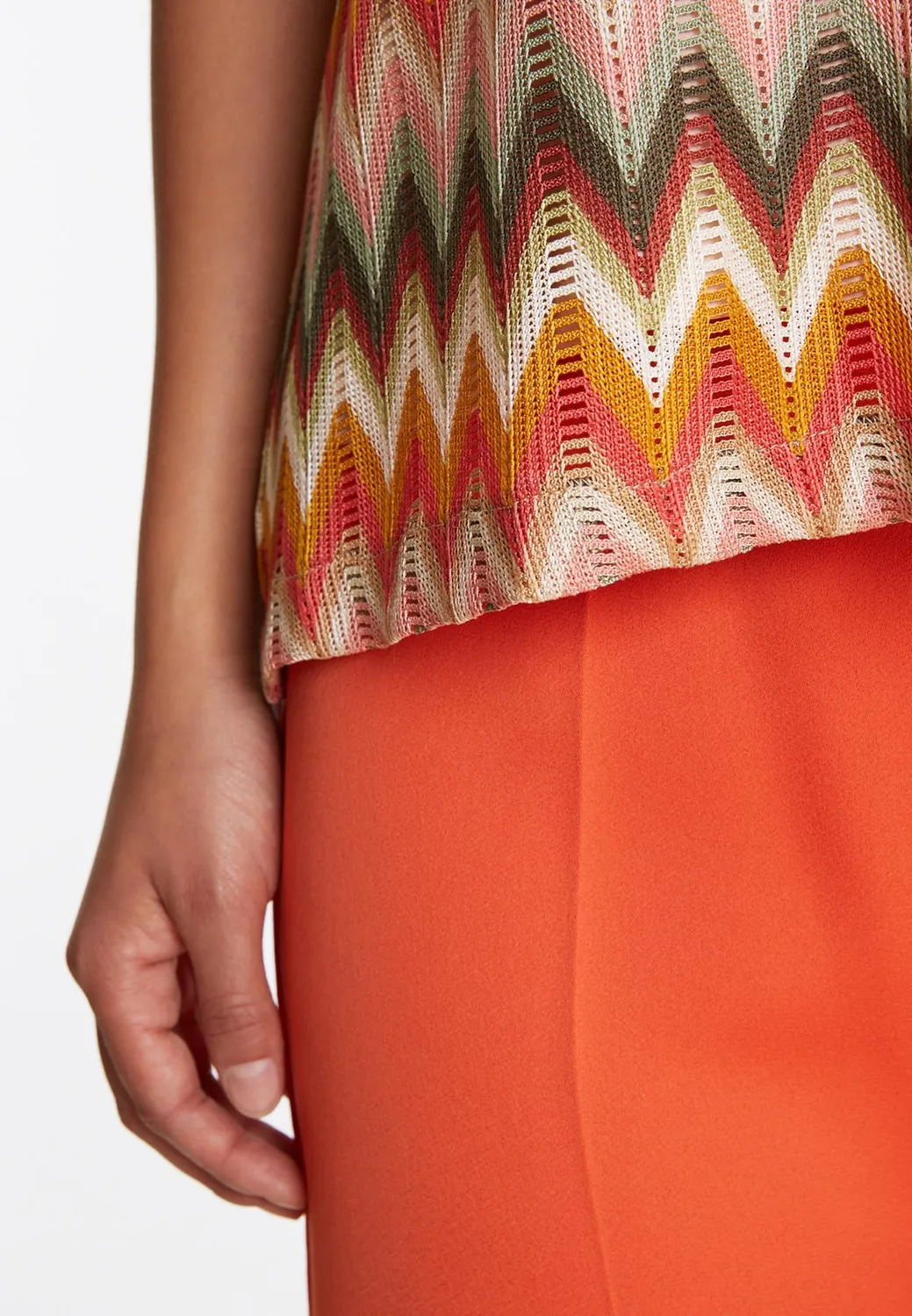 Ana Alcazar Polea top maglia terra motivo zigzag