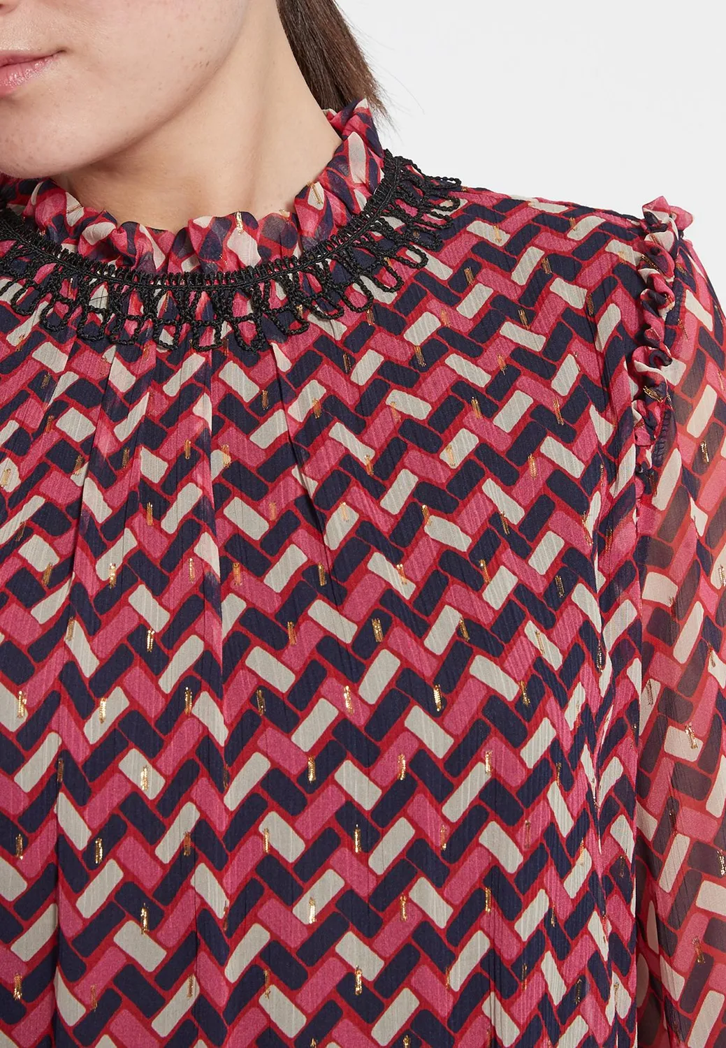 Ana Alcazar Hafosa blusa fantasia retro con rouches