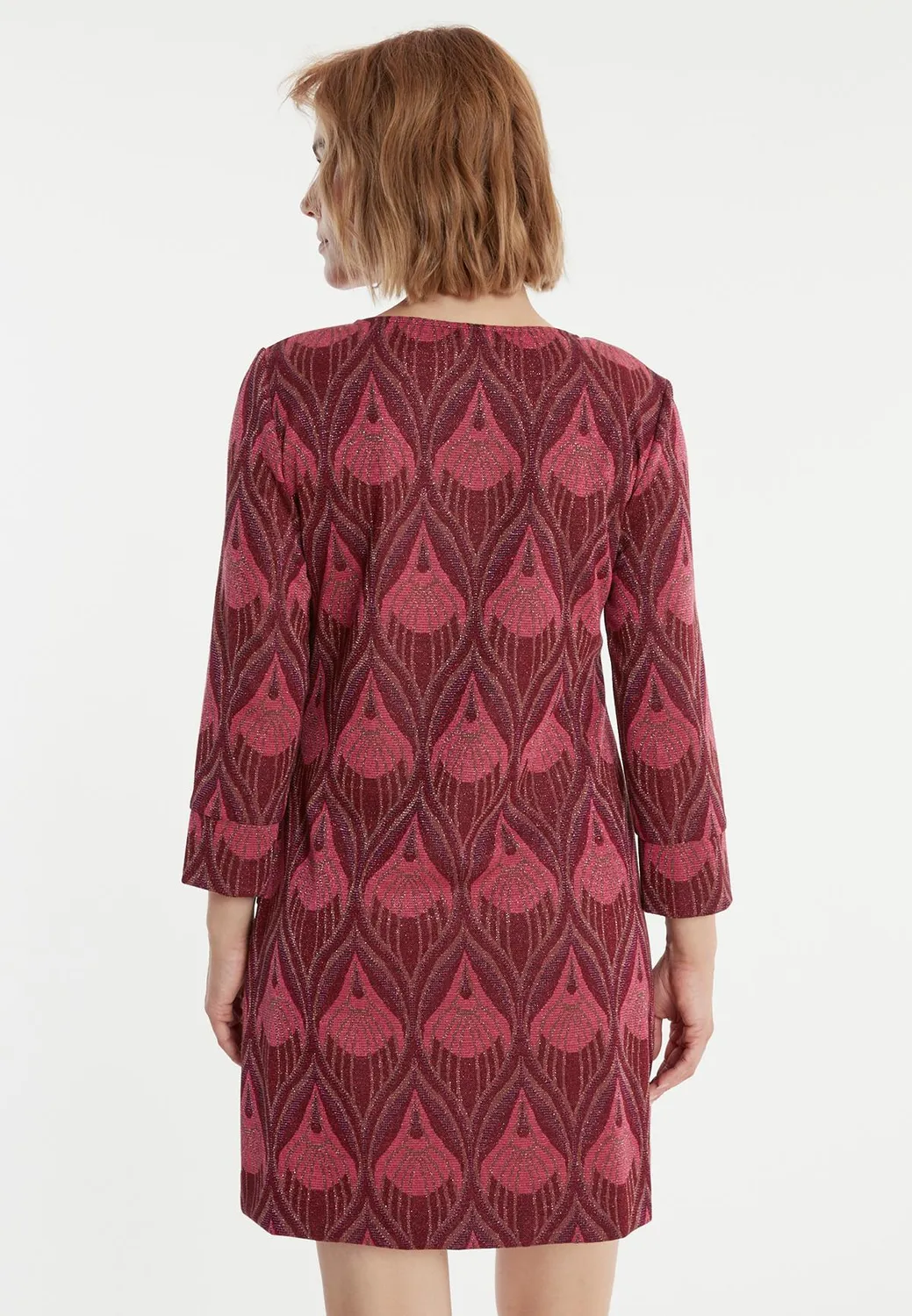 Ana Alcazar Penava abito tunica broccato bordeaux