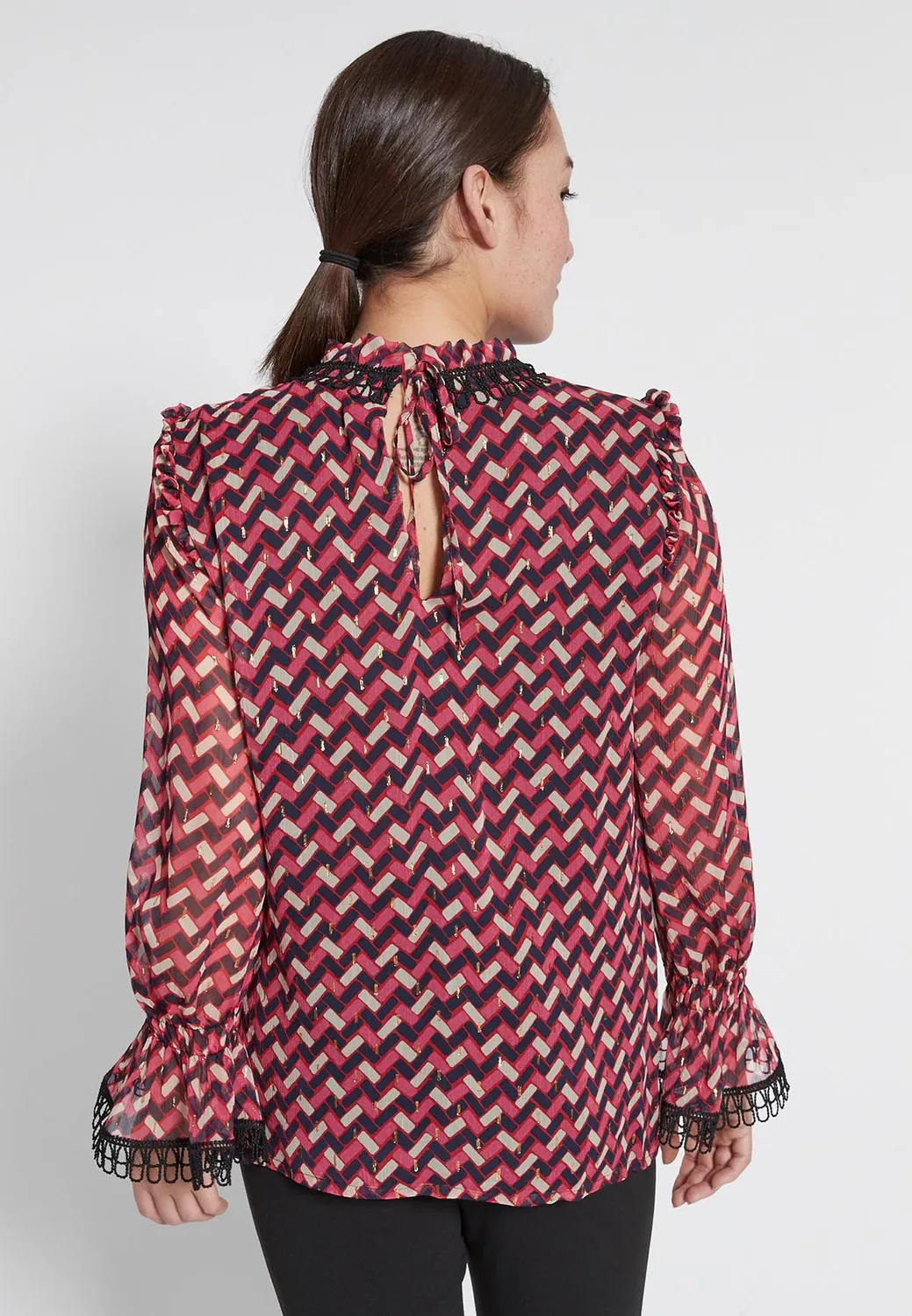 Ana Alcazar Hafosa blusa fantasia retro con rouches