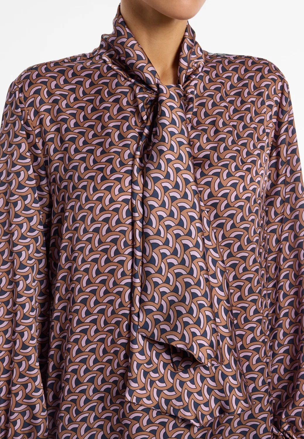 Ana Alcazar Eliva blusa raso fiocco fantasia retro
