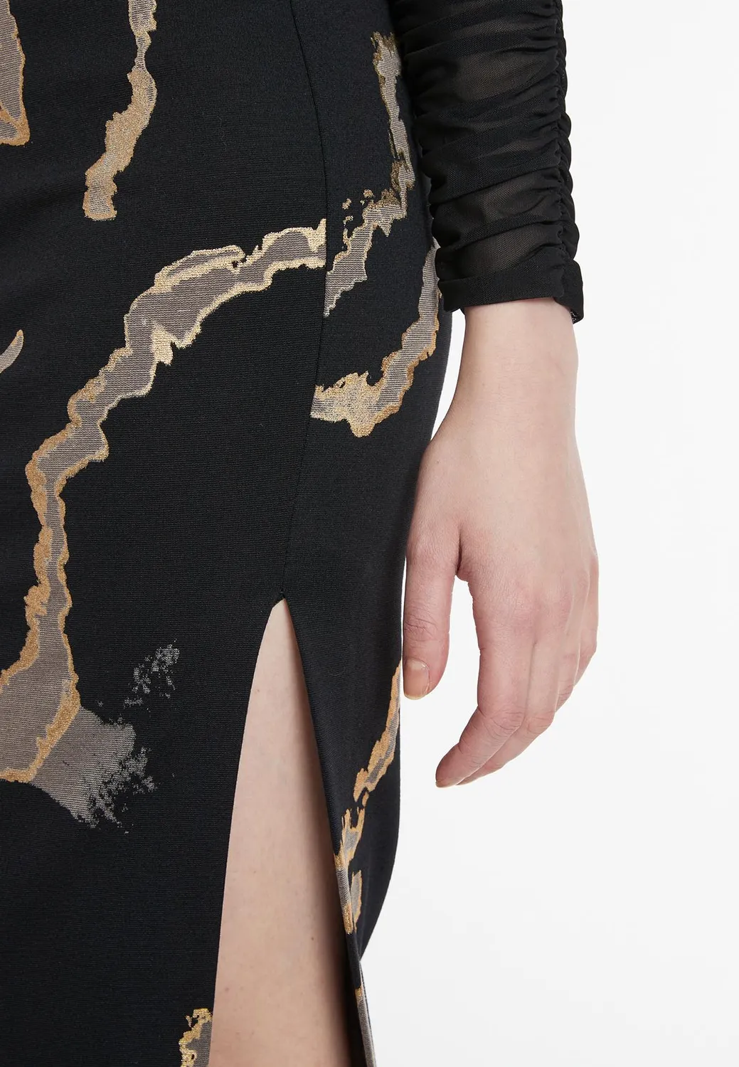 Ana Alcazar Pencil Dress Sannie vestito tubino oro