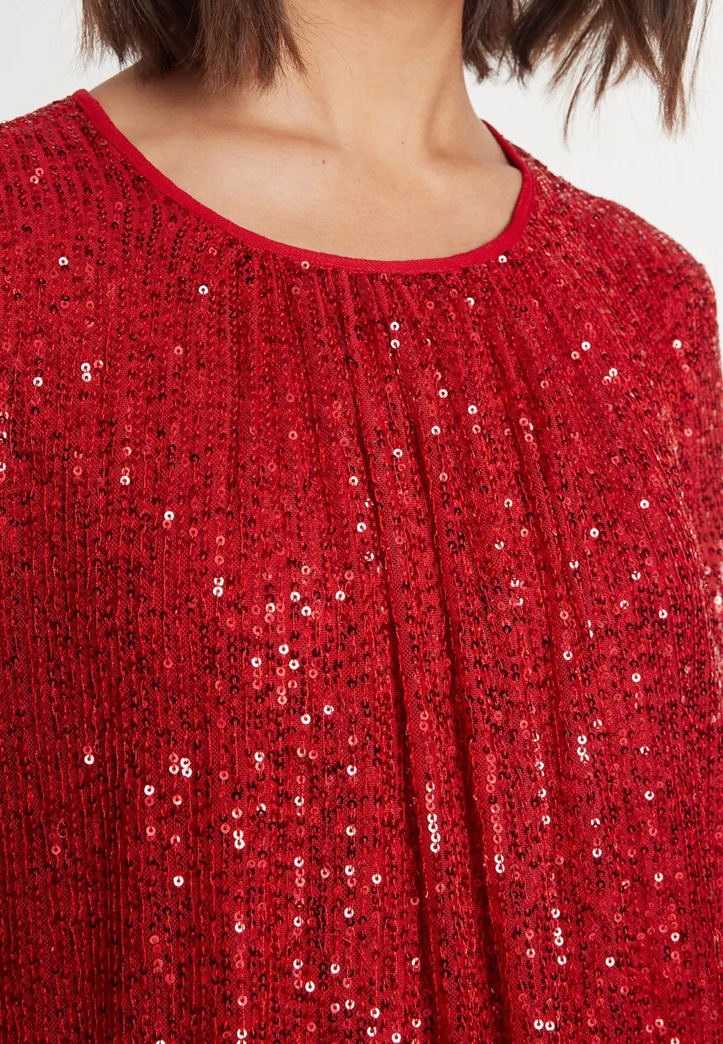 Ana Alcazar Magyla abito paillettes rosso corto