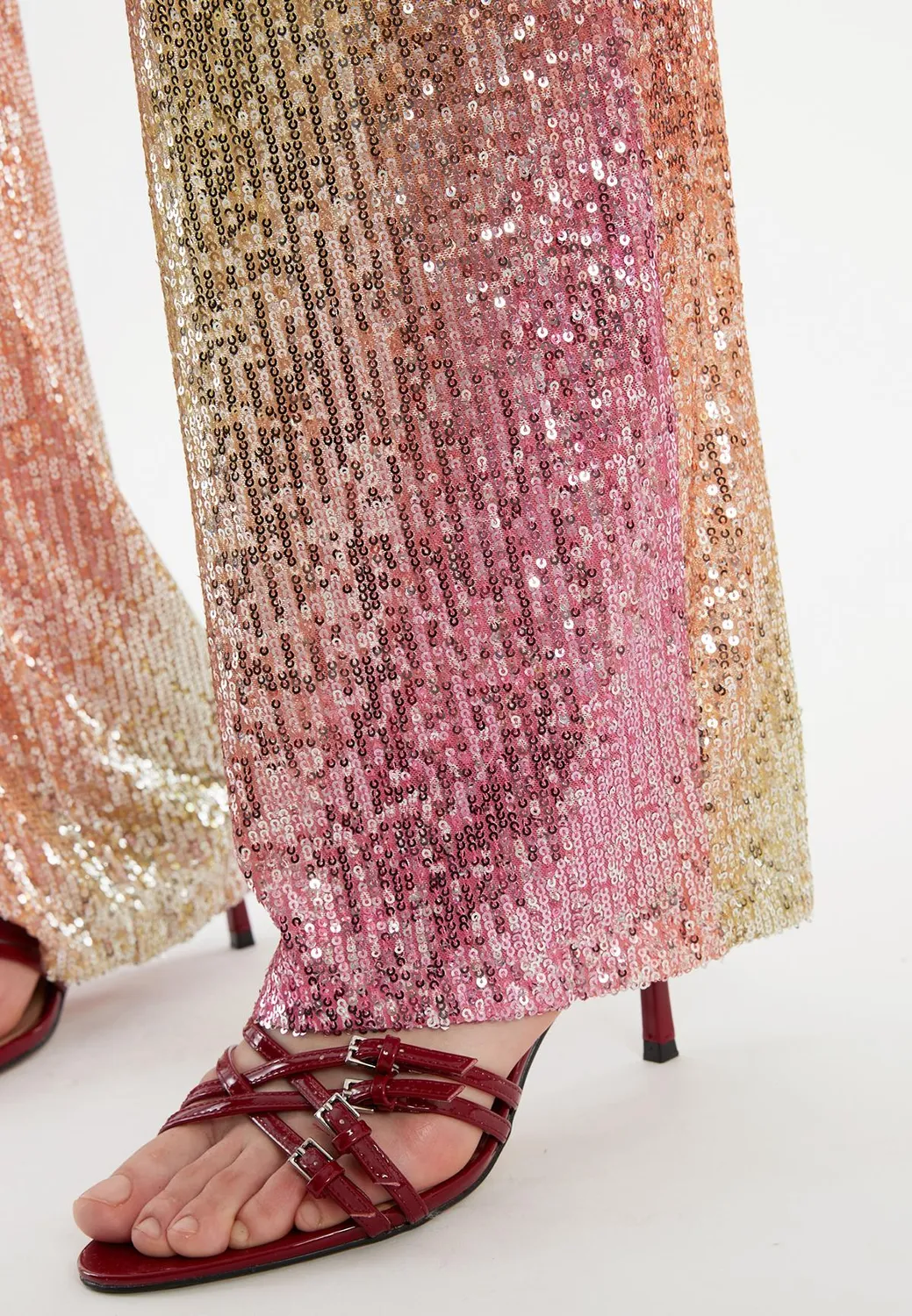 Ana Alcazar Zagea pantaloni paillettes rosa