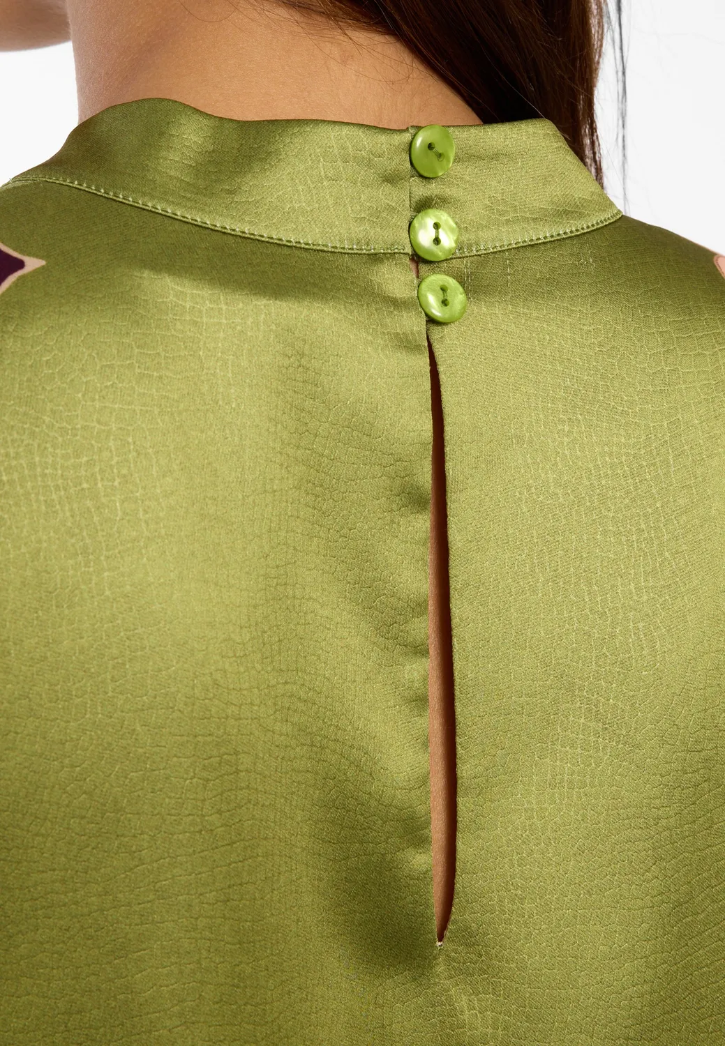 Ana Alcazar Delis abito midi raso verde fantasia