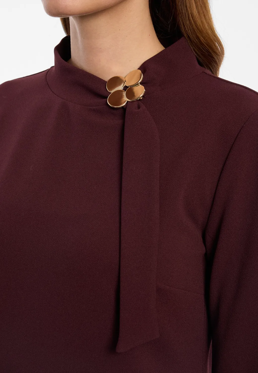 Ana Alcazar Evira tubino elegante drappeggio oro