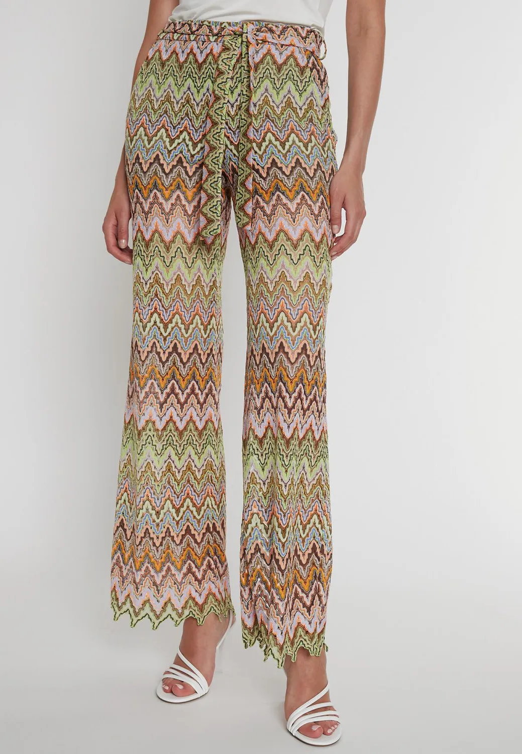 Ana Alcazar Posyda pantaloni maglia svasati fantasia