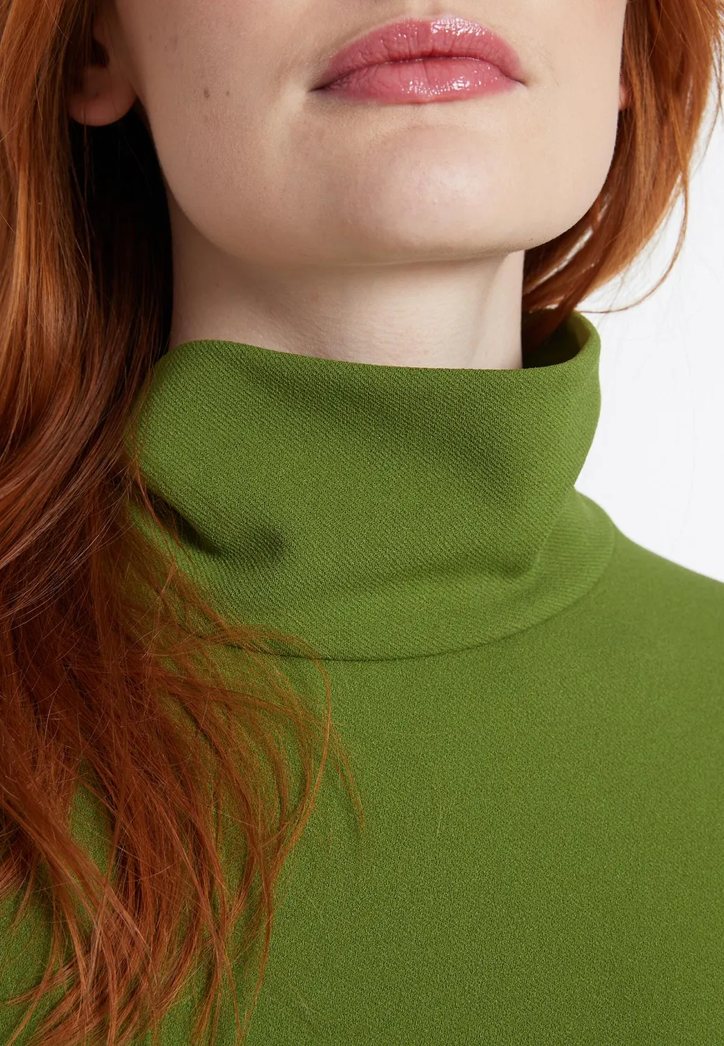 Ana Alcazar Sigaby abito trapezio verde mela tasche
