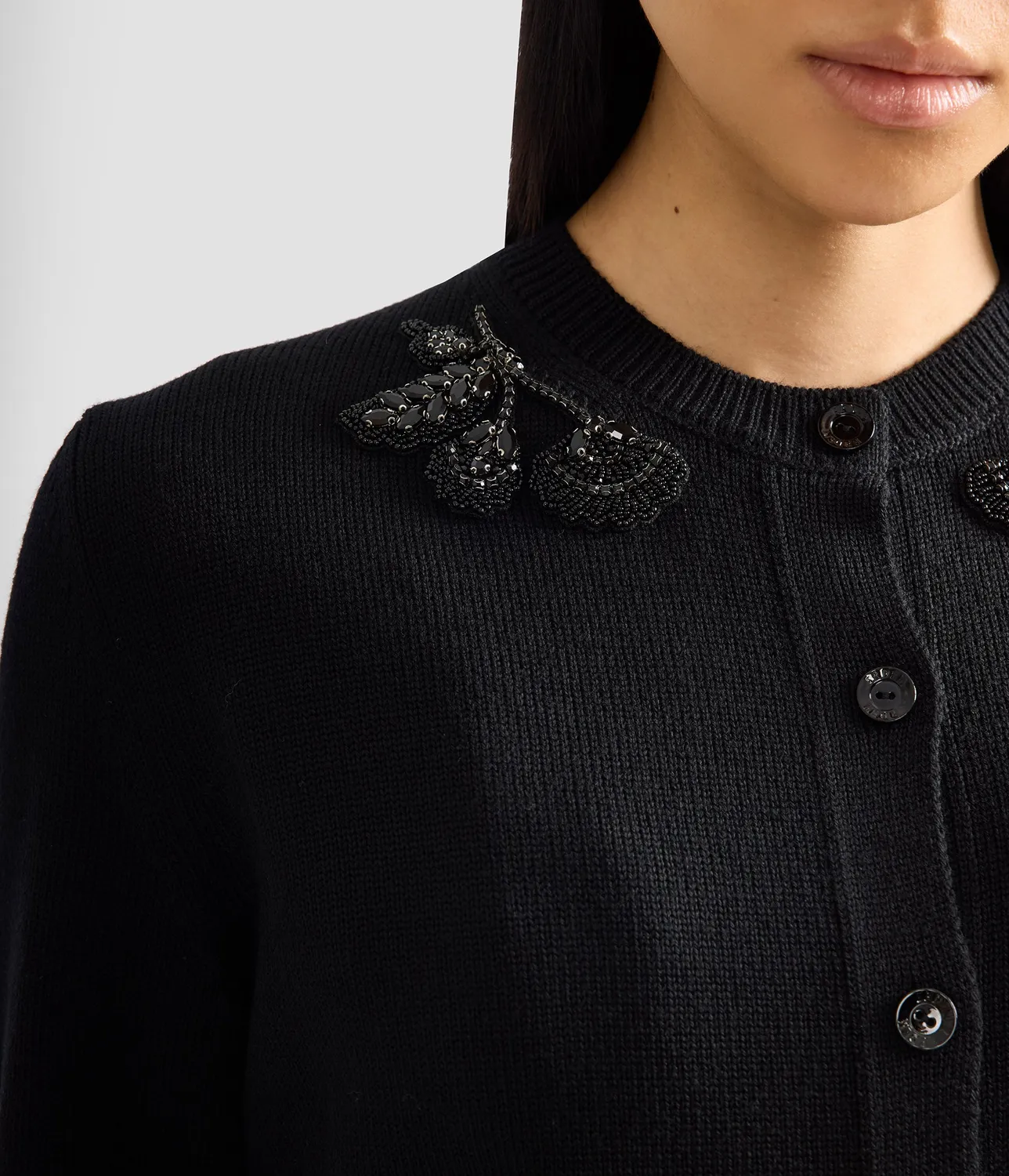 Erdem Cardigan Lana Merino Ricamato Perline