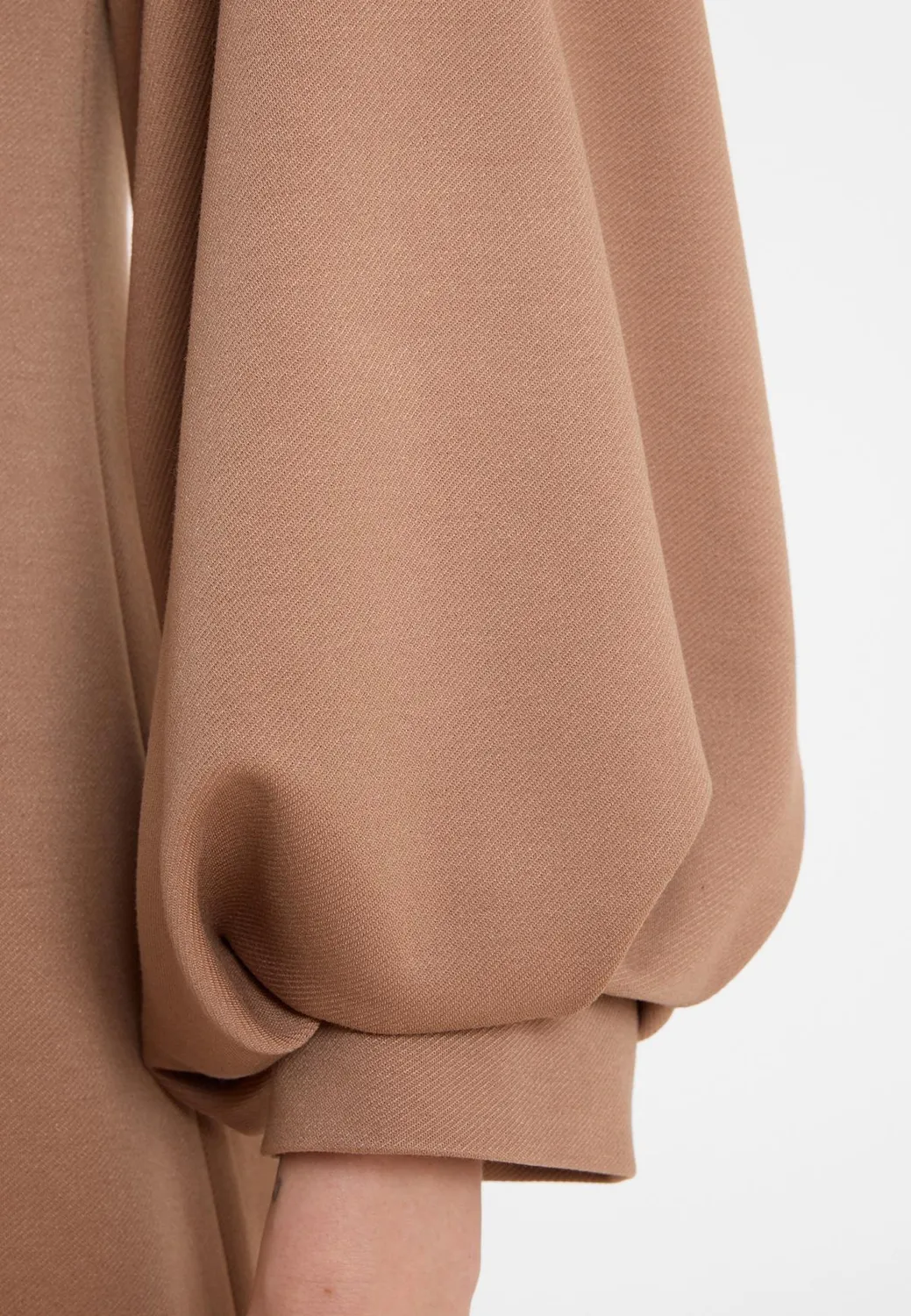 Ana Alcazar Aholi mini abito beige jersey aderente