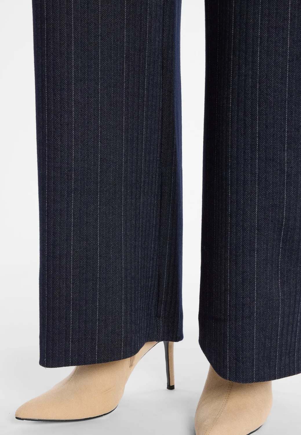 Ana Alcazar Enliry pantaloni barrel gessati blu navy