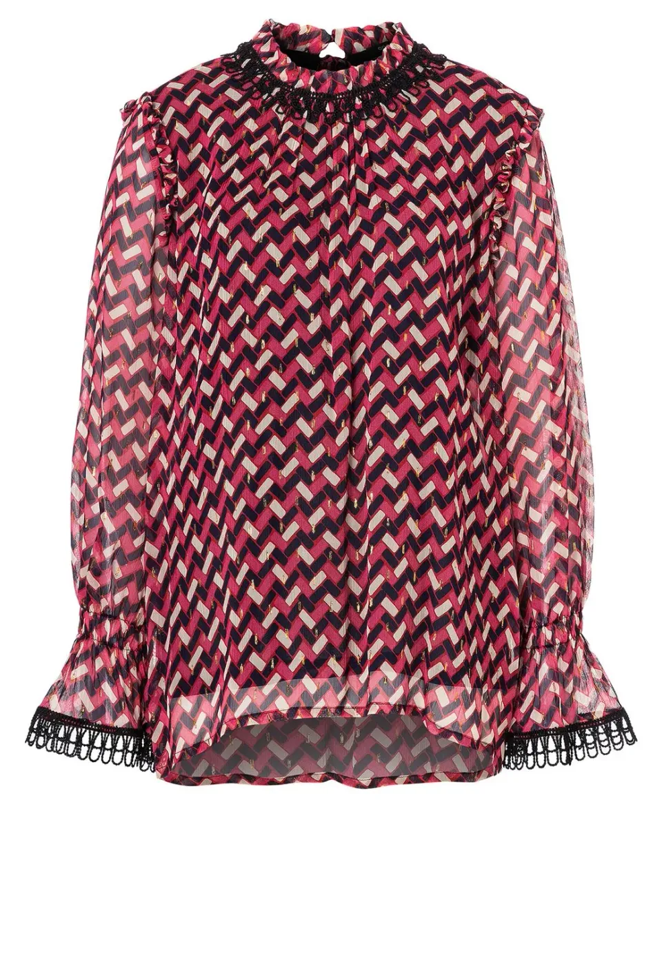 Ana Alcazar Hafosa blusa fantasia retro con rouches