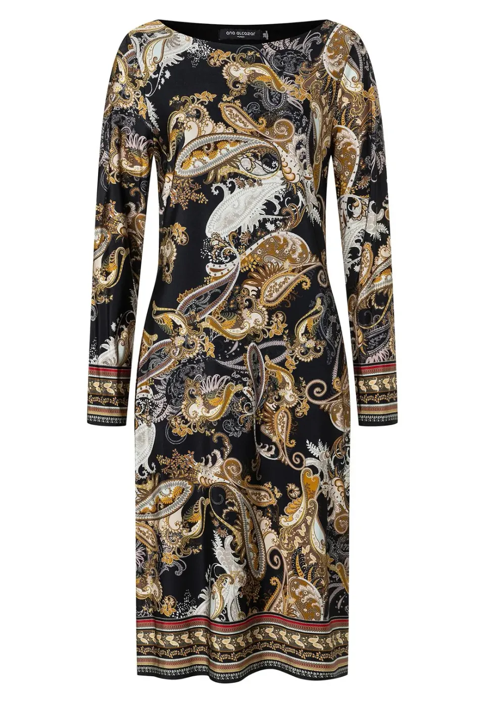 Ana Alcazar Hibale abito paisley dritto marrone