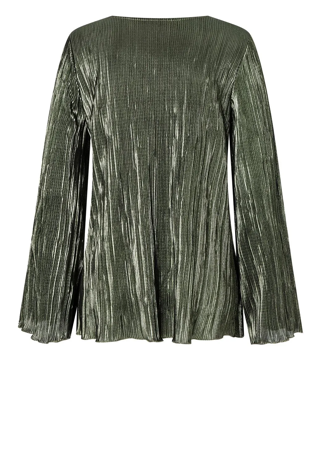 Ana Alcazar Ogyni top plisse verde maniche tromba