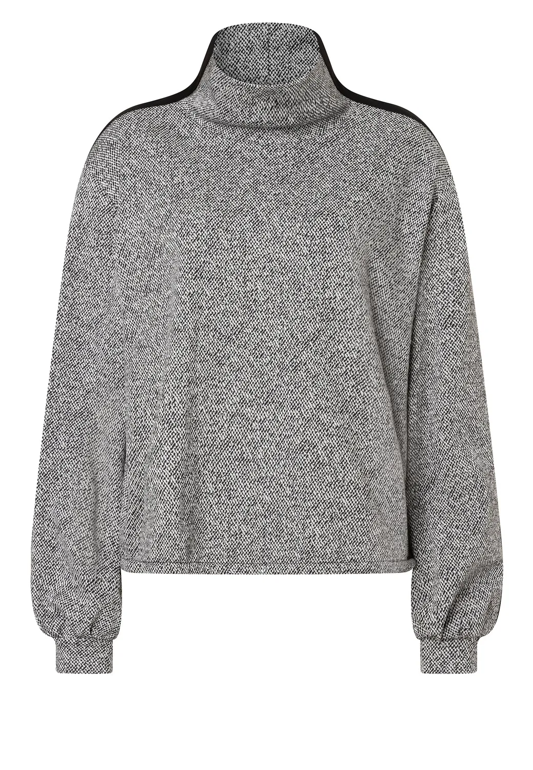 Ana Alcazar Efilaria maglione tweed collo a scialle nero