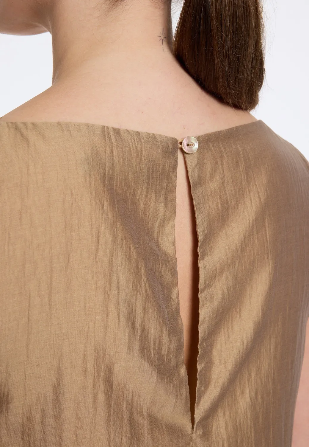 Ana Alcazar Davie abito midi lyocell cappuccino fiore