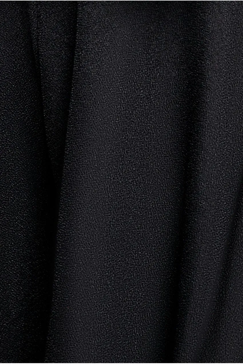 Goddiva Frill Neck tuta corta nera spalle scoperte