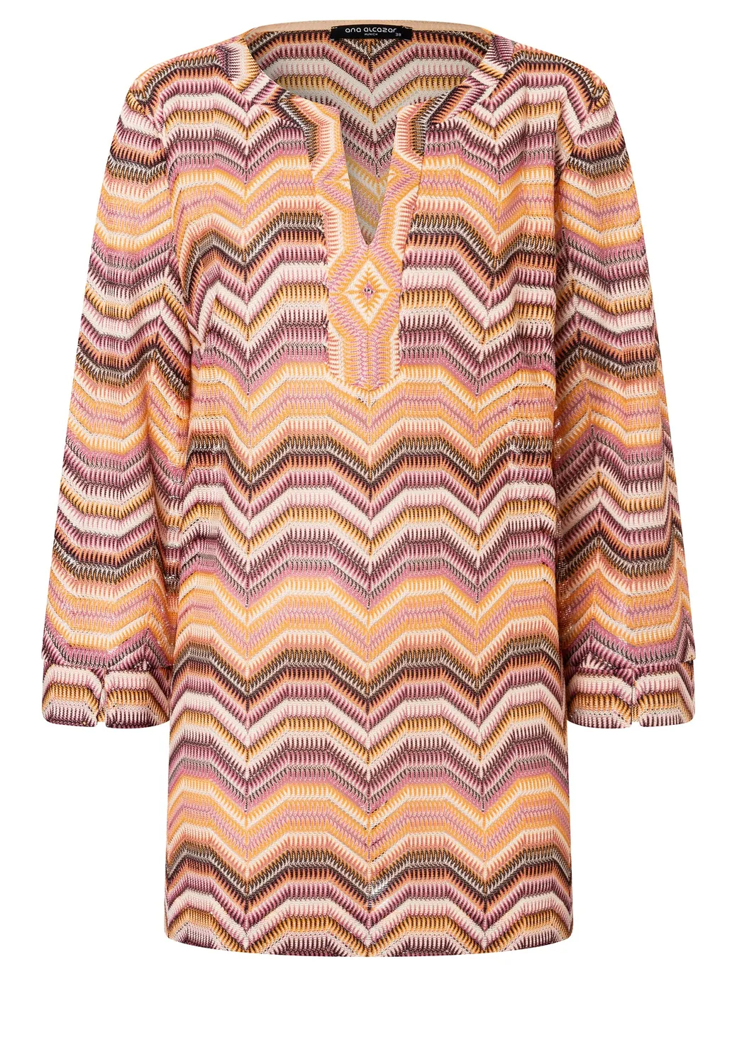 Ana Alcazar Dunya top tunica maglia rosa arancio