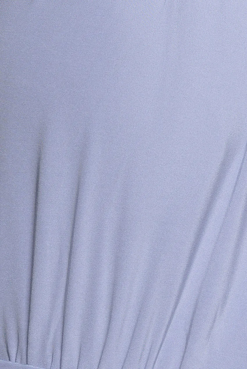 Goddiva Multiway Tie Up Wrap abito maxi dusty blue scollo V