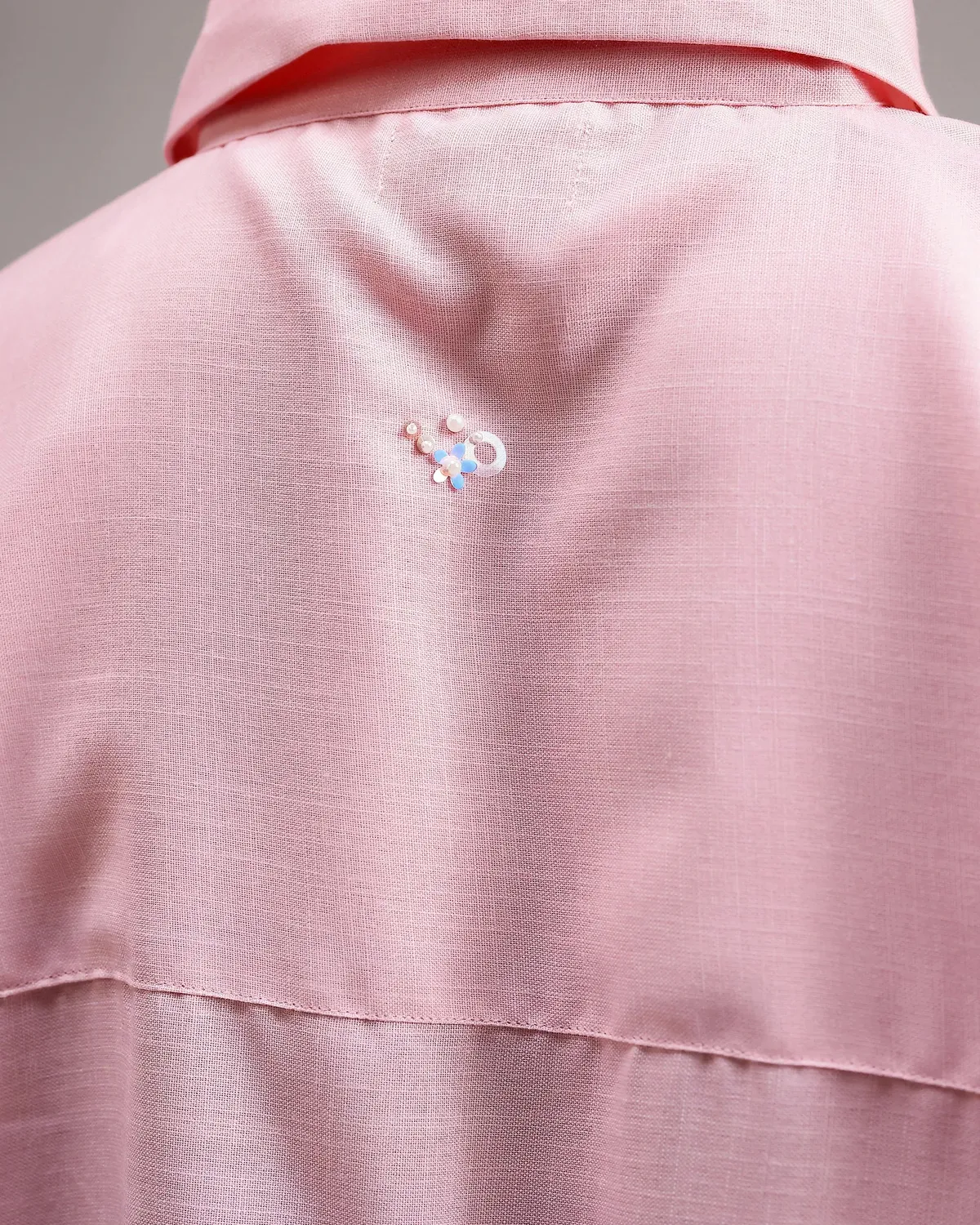 Our Dve Saanjh Ocean Mist Shirt camicia blush sky lino