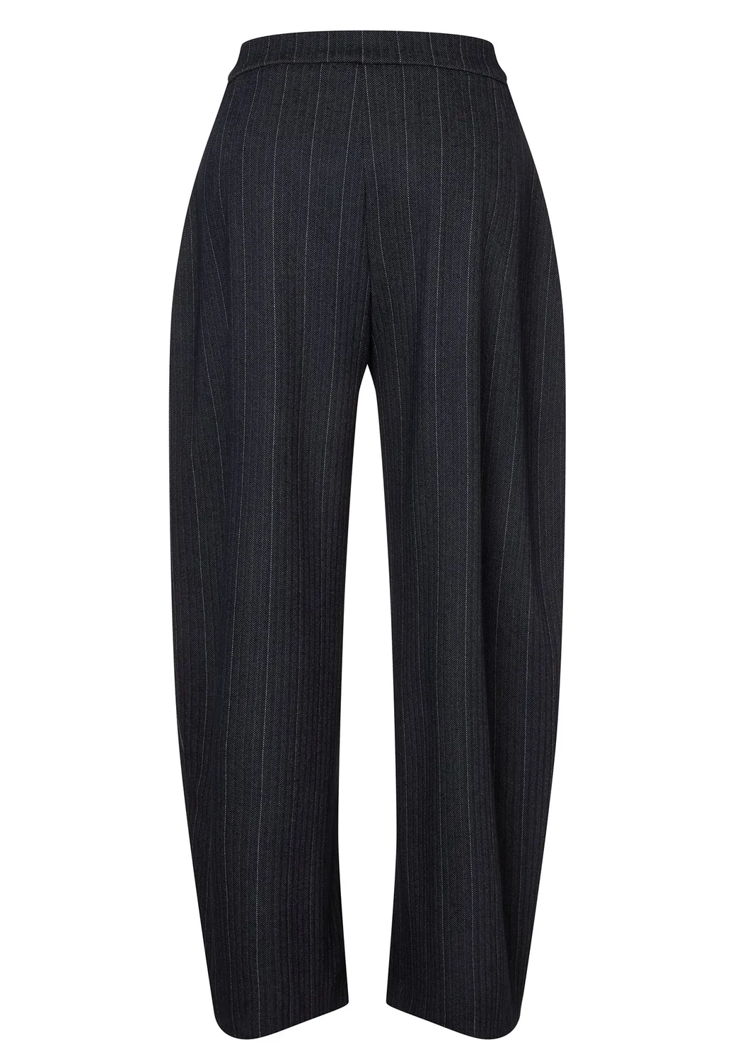 Ana Alcazar Enliry pantaloni barrel gessati blu navy