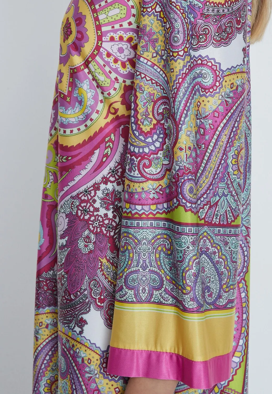 Ana Alcazar Ridana Abito Tunica Paisley Fucsia