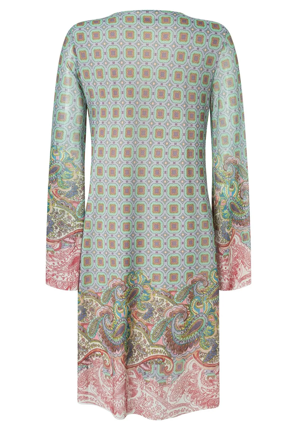 Ana Alcazar Zikala abito tunica grigio rosa paisley