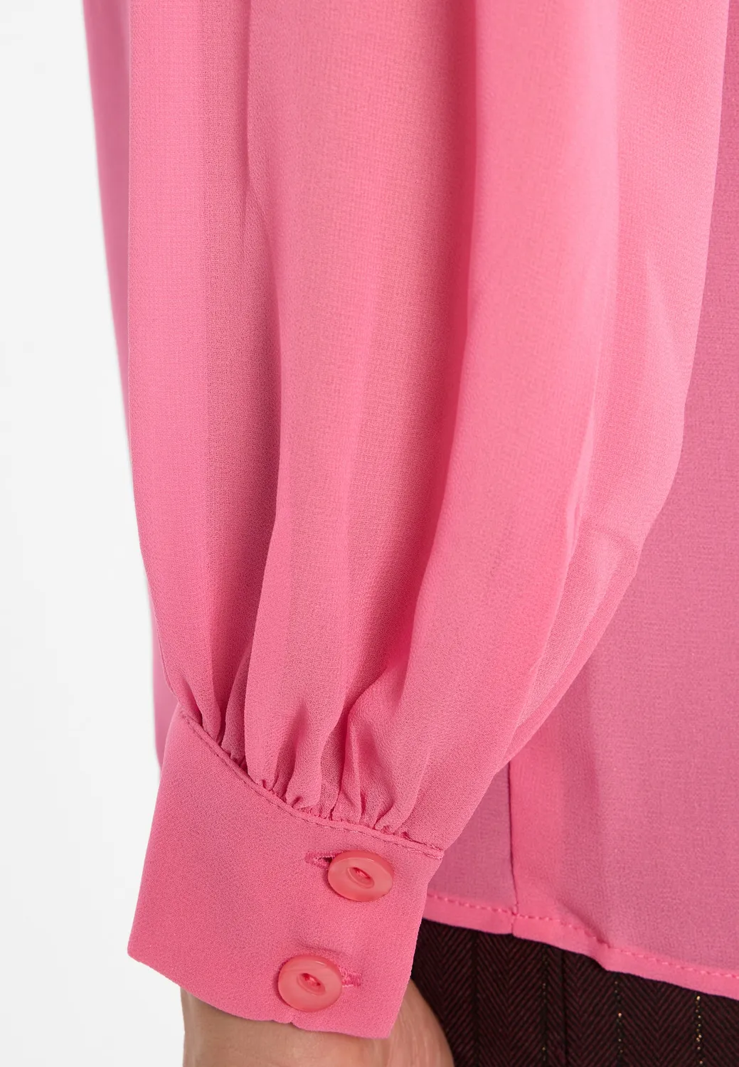 Ana Alcazar Cosie camicia chiffon rosa con fiocco