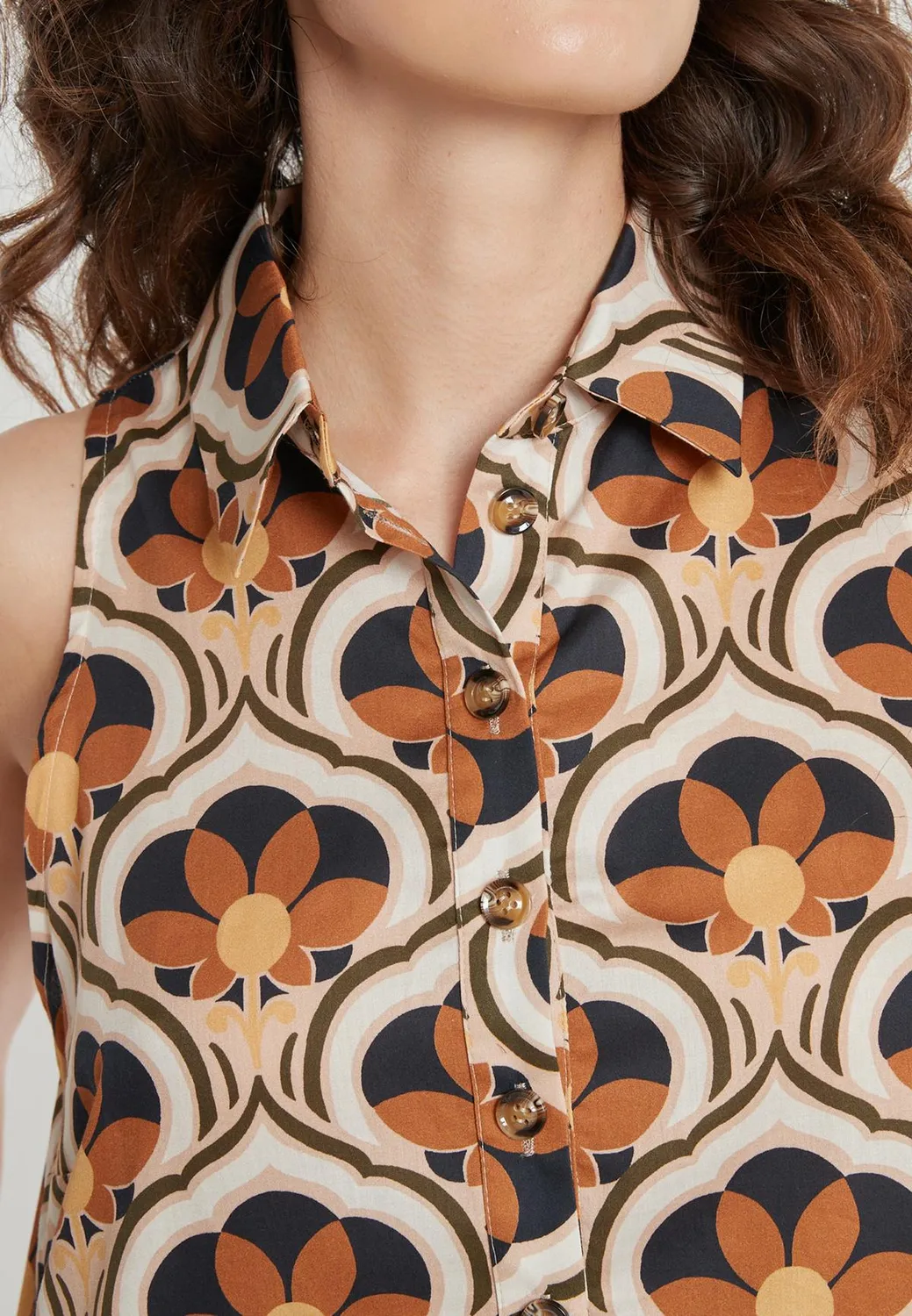 Ana Alcazar Kaga abito camicia fantasia anni 70