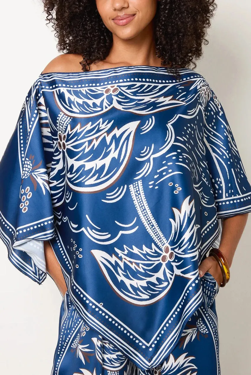 Blue Vanilla completo stampa foulard navy gamba larga