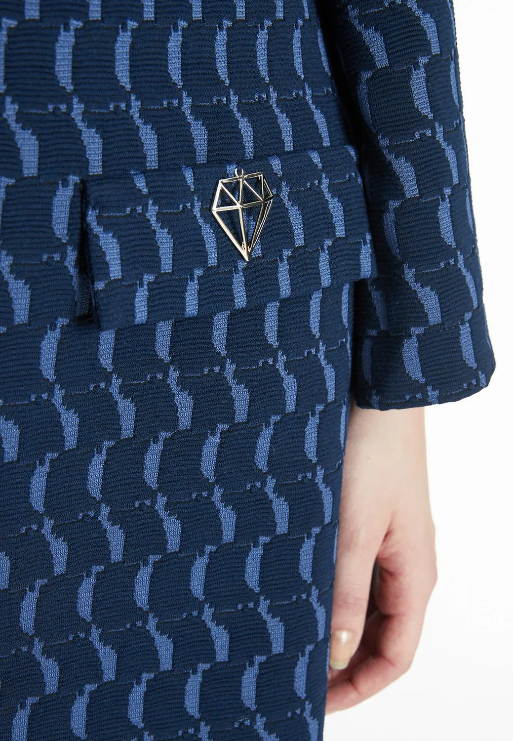 Ana Alcazar Siwora abito corto jacquard blu