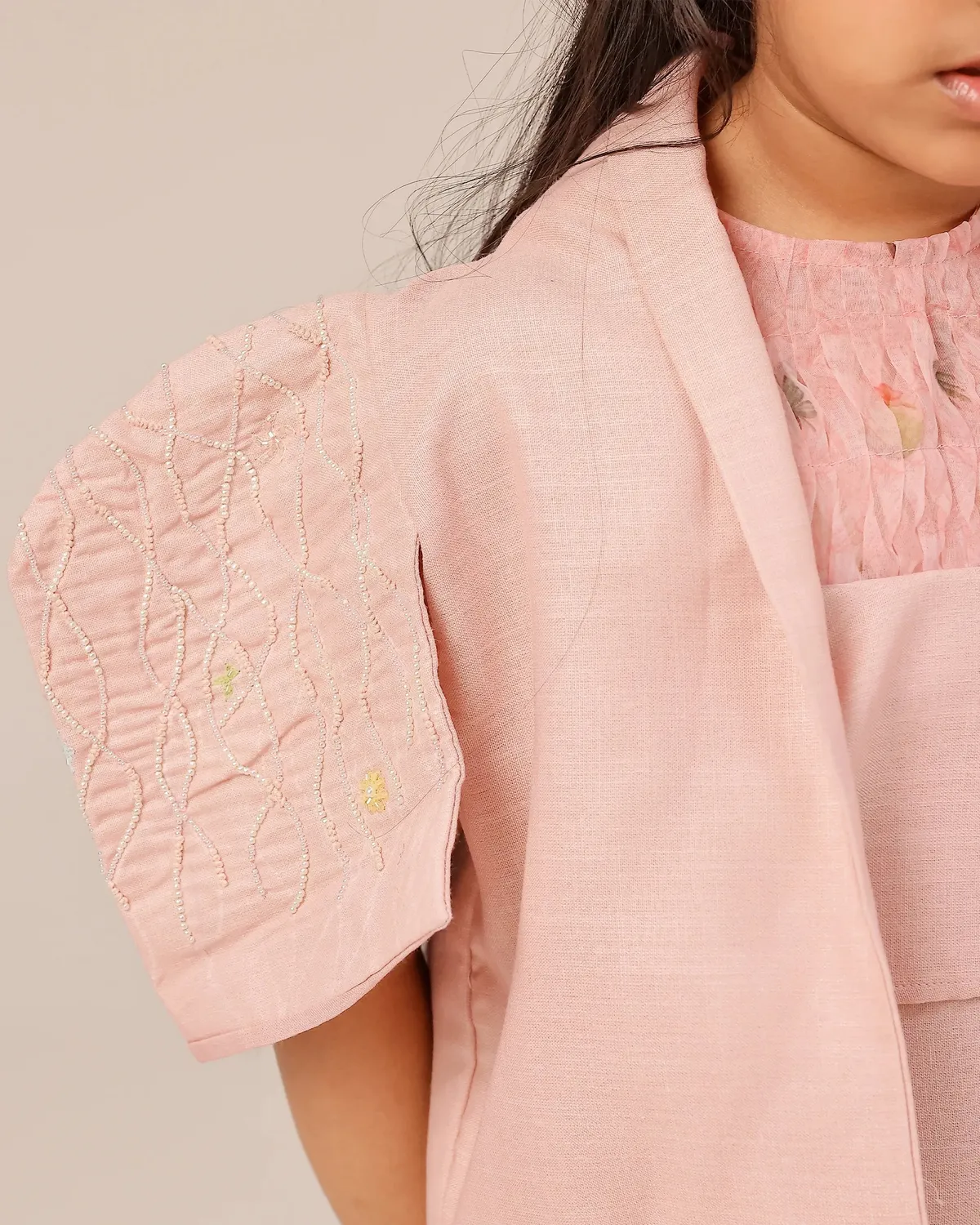 Our Dve Palm Pop completo giacca abito bimba rosa